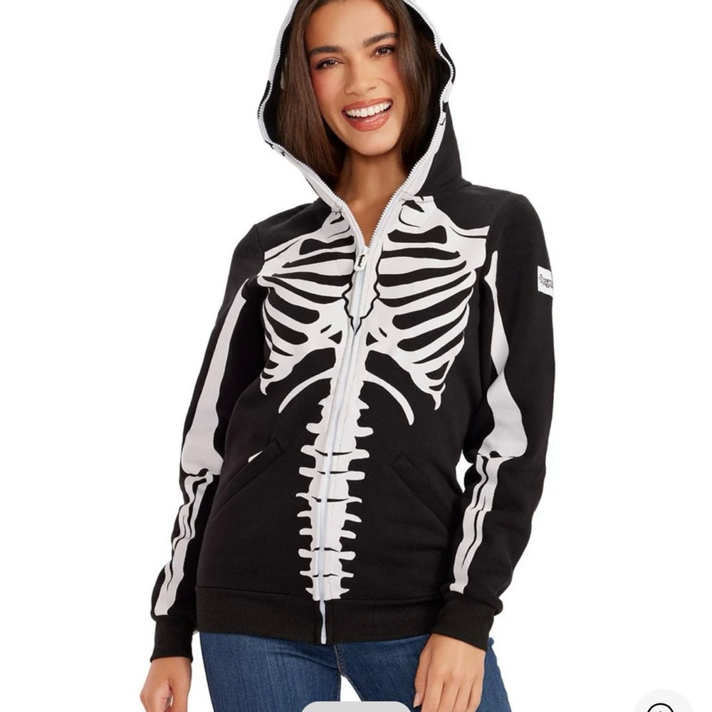 Tipsy Elves Black Skeleton Hoodie Jacket